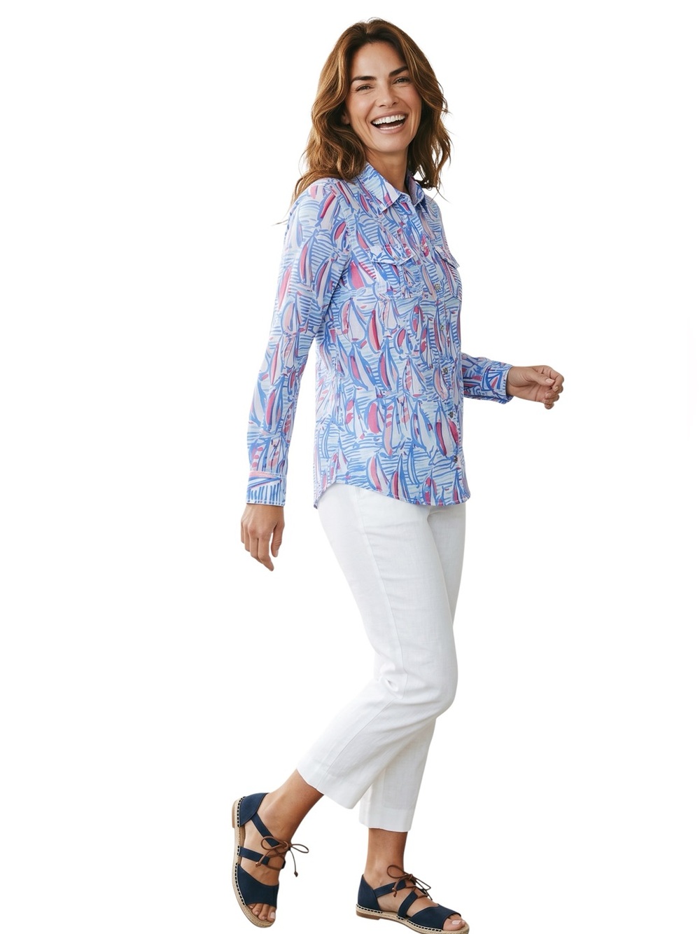 Lily Pulitzer Cruiser, Resort, Sailboat button-up shirt. Size small GUC